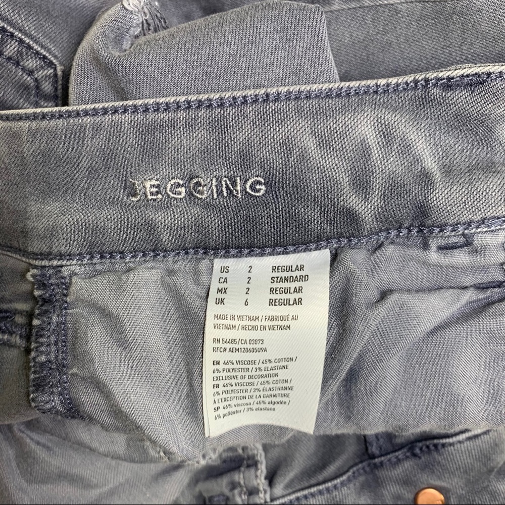 American Eagle Womens Super Stretch Jegging Gray 2 - Picture 8 of 9
